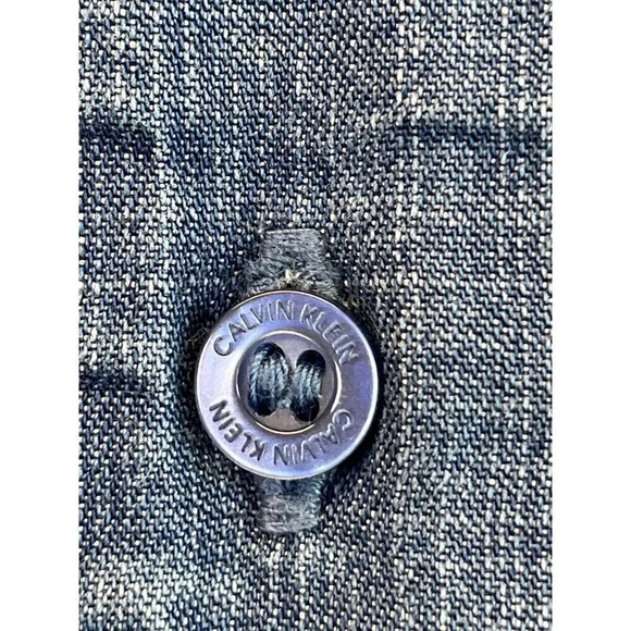 Calvin Klein Womens Blue Jeans Long Dress Front Slit FLAW BELT MISSING - Picture 9 of 15